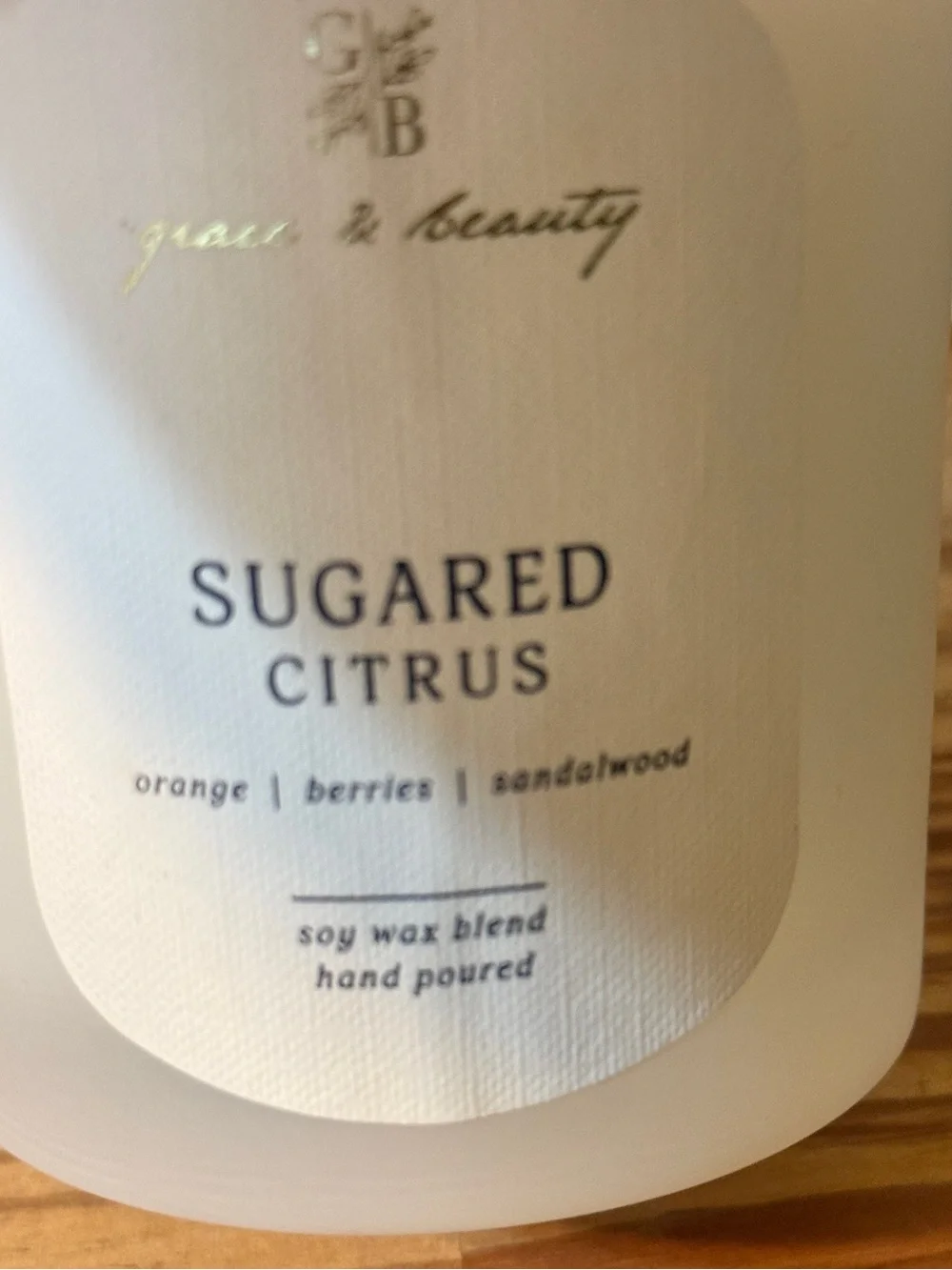 New Grace and beauty lava blue Sugared Citrus SOY Scented Candle - White